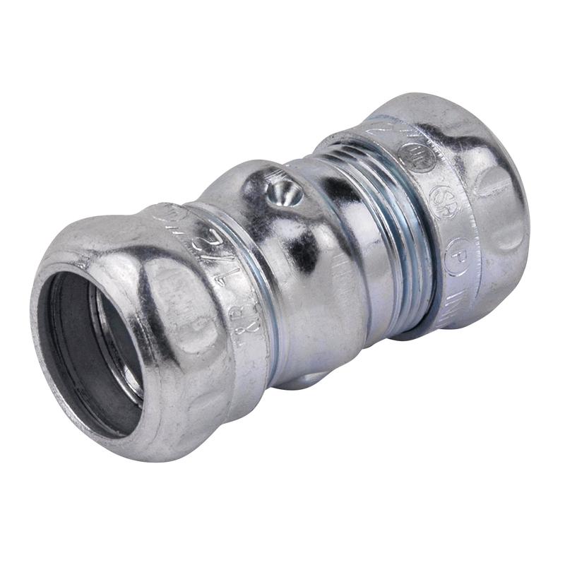 Thomas & Betts  1/2" Compression Coupling, Steel-Zinc Plated/Concrete Tight