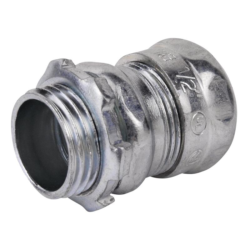 Thomas & Betts Steel City 1/2" Compression Conn, Steel-Zinc Plated, Concrete Tight