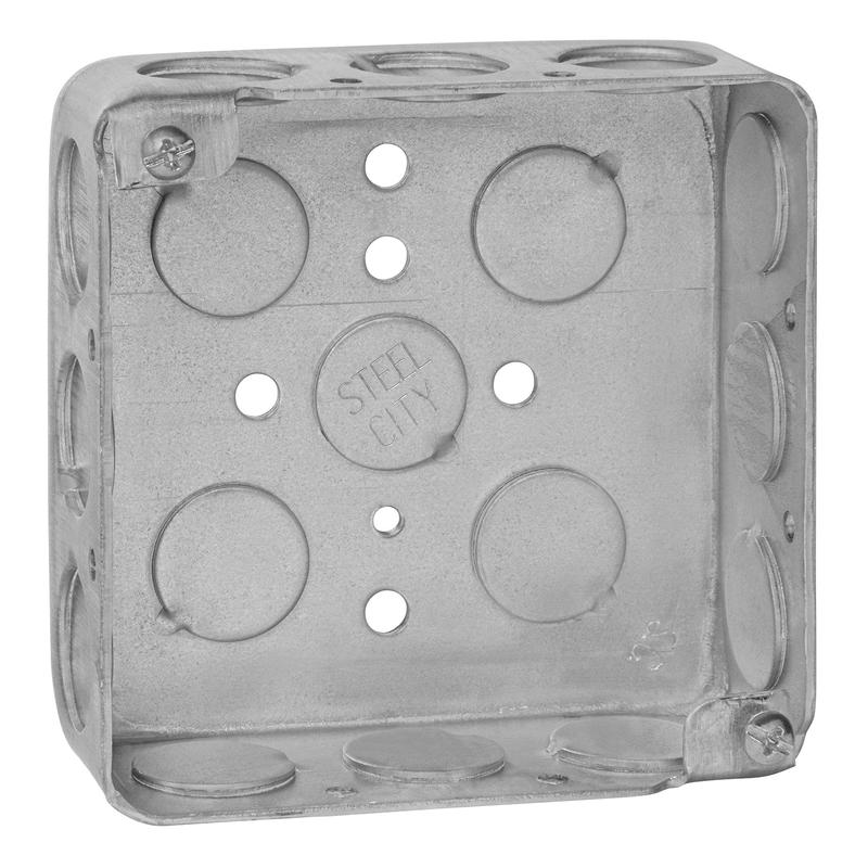 Thomas & Betts Steel City  1/2 Pre-Galvanized Square Box, Steel, 4" x 1-1/2"