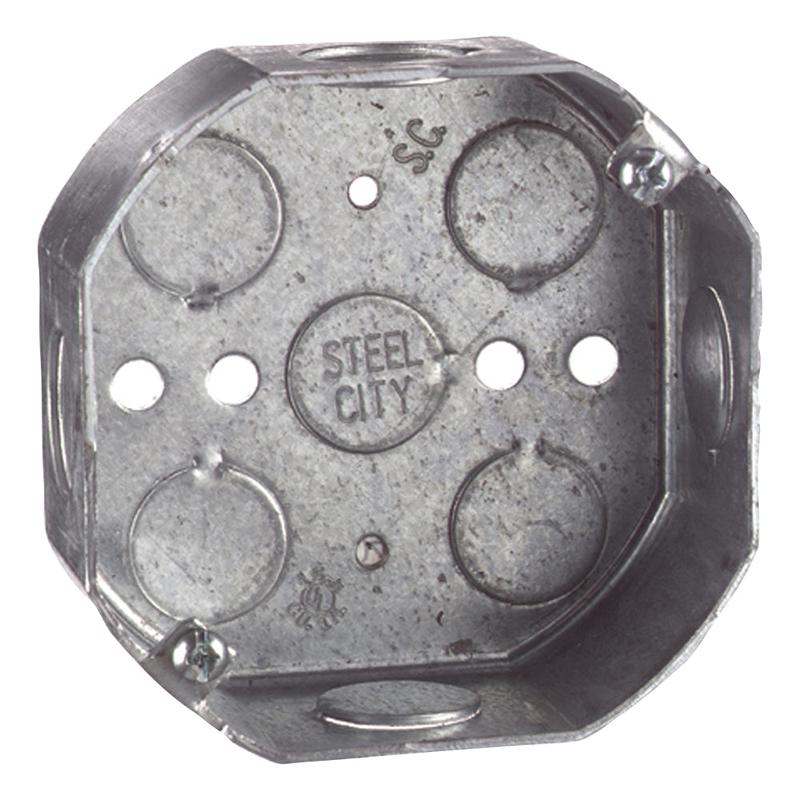 Thomas & Betts Steel City  4" Steel Octagon Box 1-1/2"D, 1/2" KO's