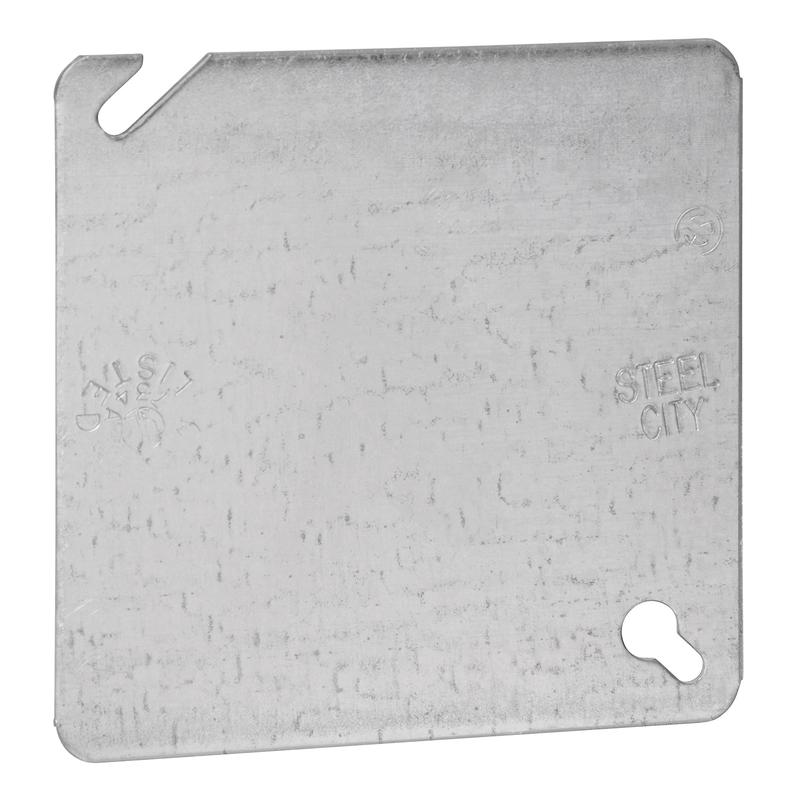 Thomas & Betts Steel City  4" Steel Square Box Cover, Flat & Blank