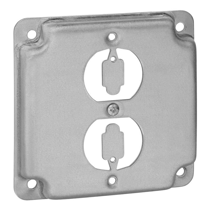 Thomas & Betts Steel City  4" Steel Square Box Surface Cover, 1-Duplex Receptacle