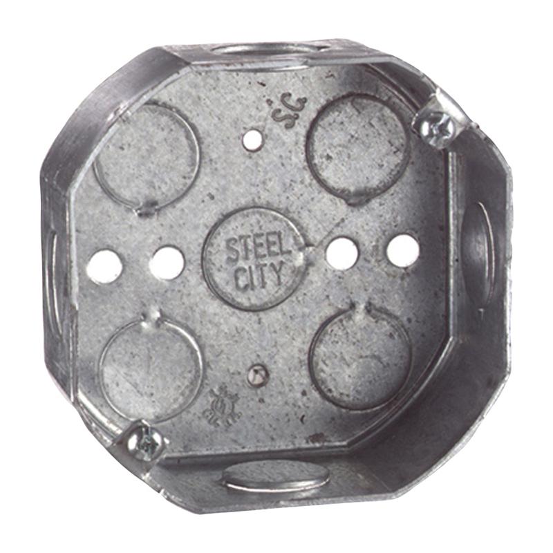 Thomas & Betts Steel City Octagon Box 1-1/2" Deep, Knockouts