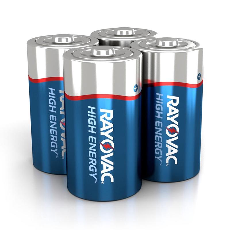 Rayovac D HIGH ENERGY Alkaline Batteries 4 Pack