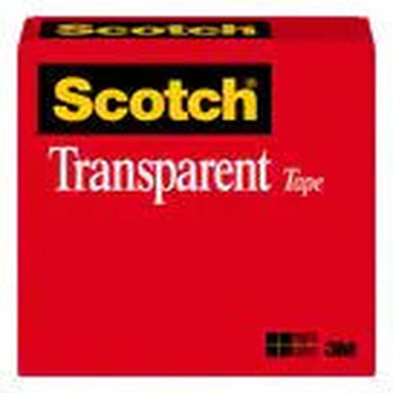3M Scotch Transparent Tape Refill Rolls 3/4" x 72 yards, 3"