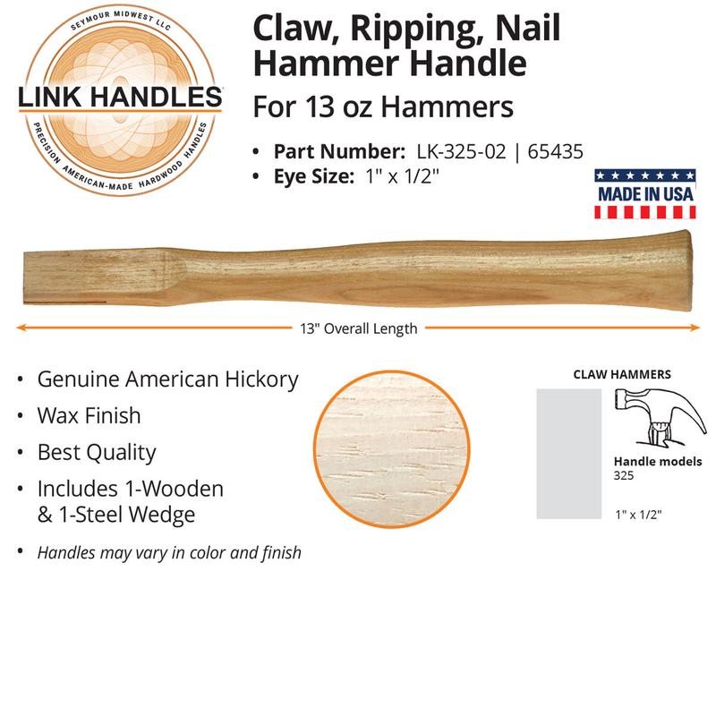 Seymour Midwest 13" Claw Hammer Handle For 13 Oz Hammers