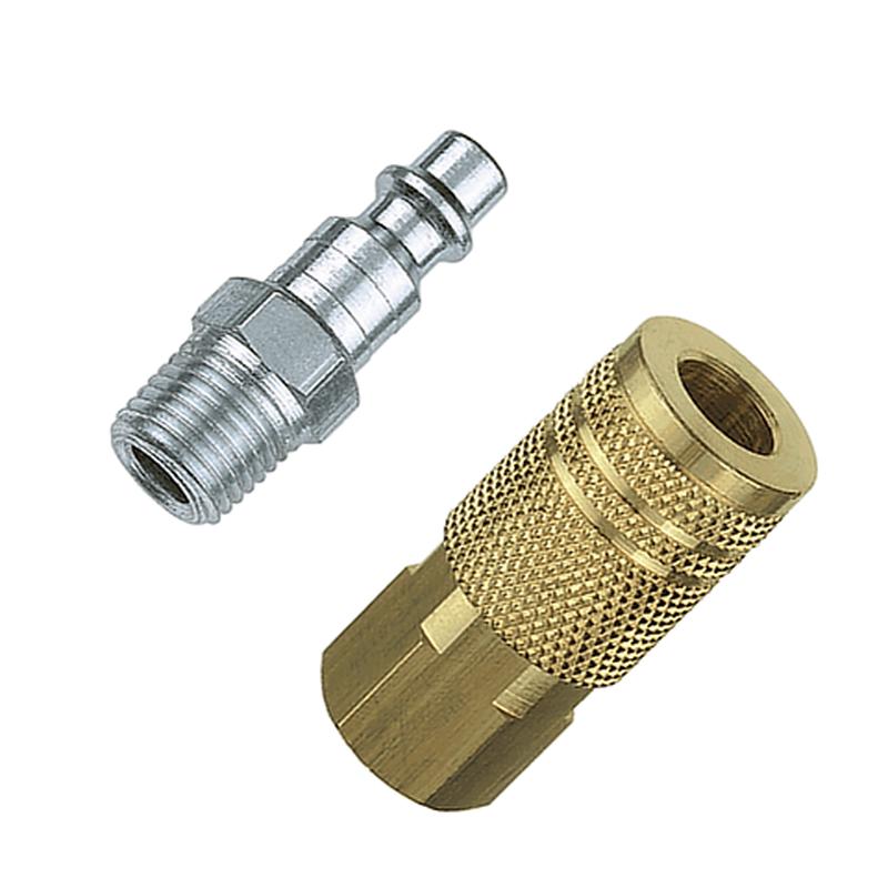 Tru-flate 1/4" I/M Design x 1/4" NPT Mixed Plug/Coupler Set