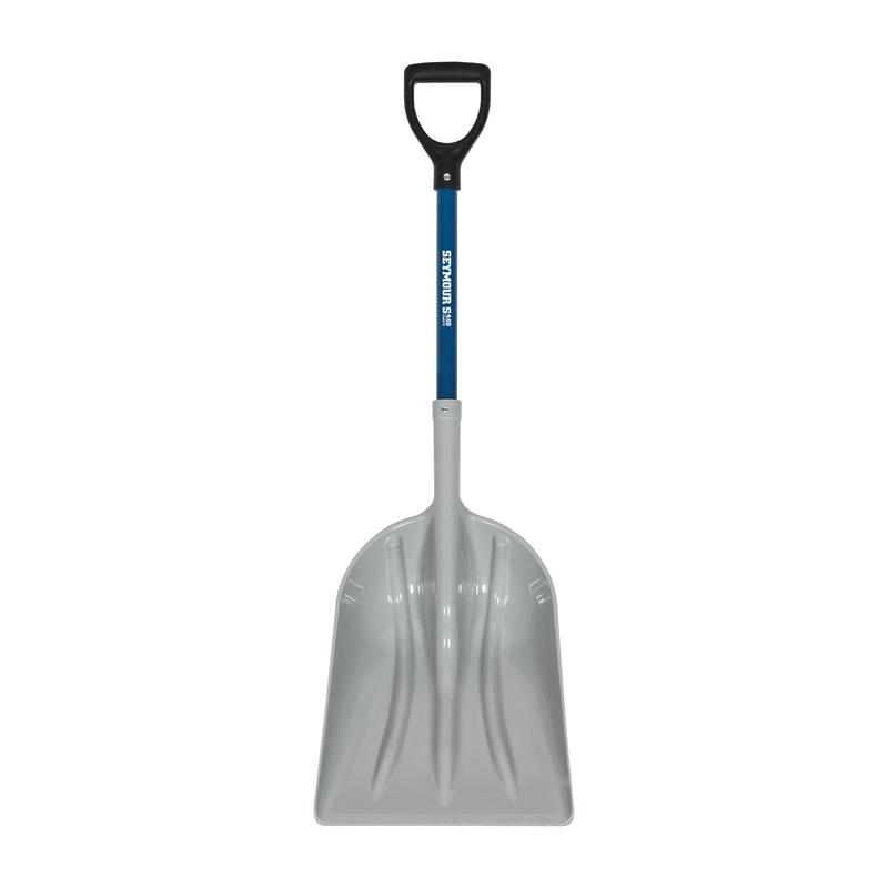 Seymour Midwest #12 Poly Grain Scoop, 27" Blue Fiberglass Handle, Poly D-Grip