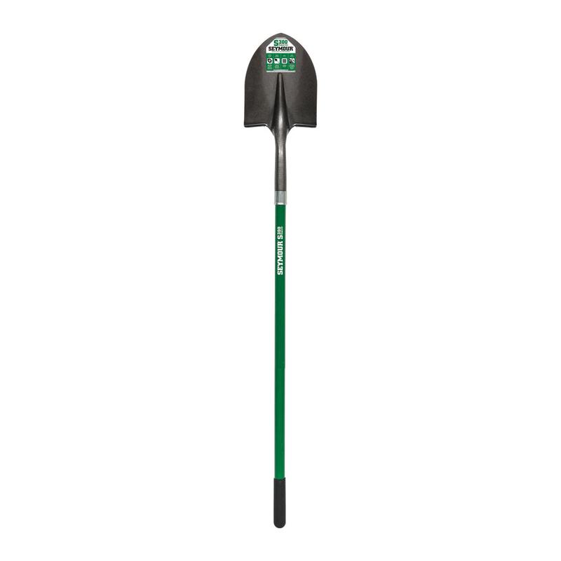 Seymour Midwest 16 Ga. #2 Round Point Shovel, 43" Green Fiberglass Handle