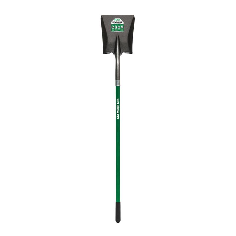Seymour Midwest #2 Square Point Shovel, 43" Green Fiberglass Handle