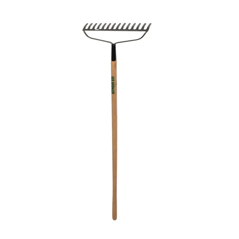 Seymour Midwest Bow Rake, Welded 14 Tine 13.7" Head, 54" Hardwood Handle