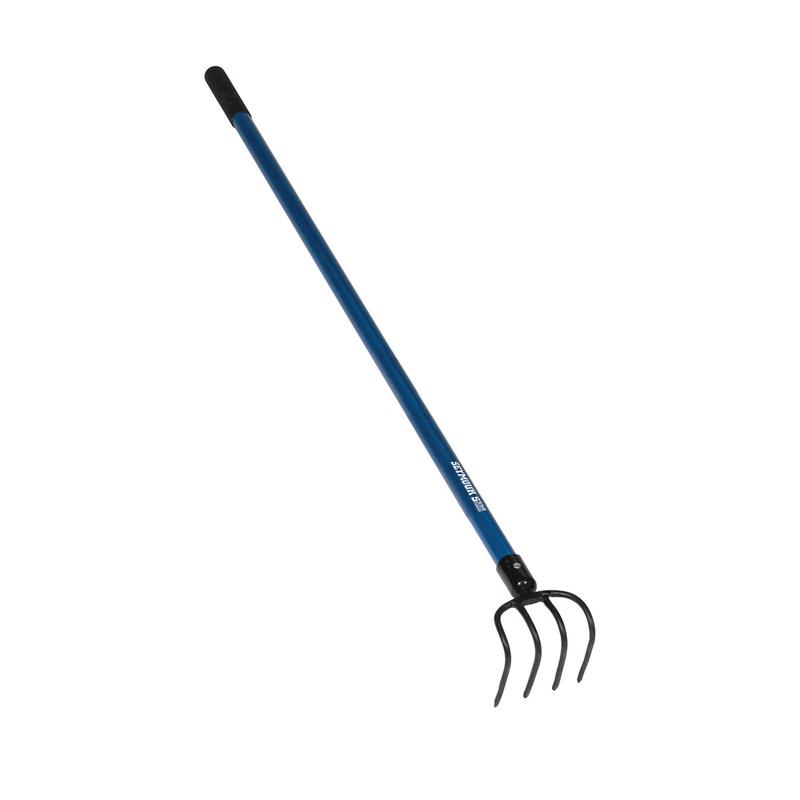 Seymour Midwest Garden Cultivator, Forged 4 Tine Head, 54" Blue Fiberglass Handle