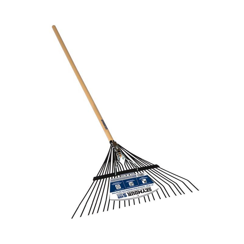 Seymour Midwest Leaf Rake, 24 Tine 24" Steel Head, 54" Hardwood Handle