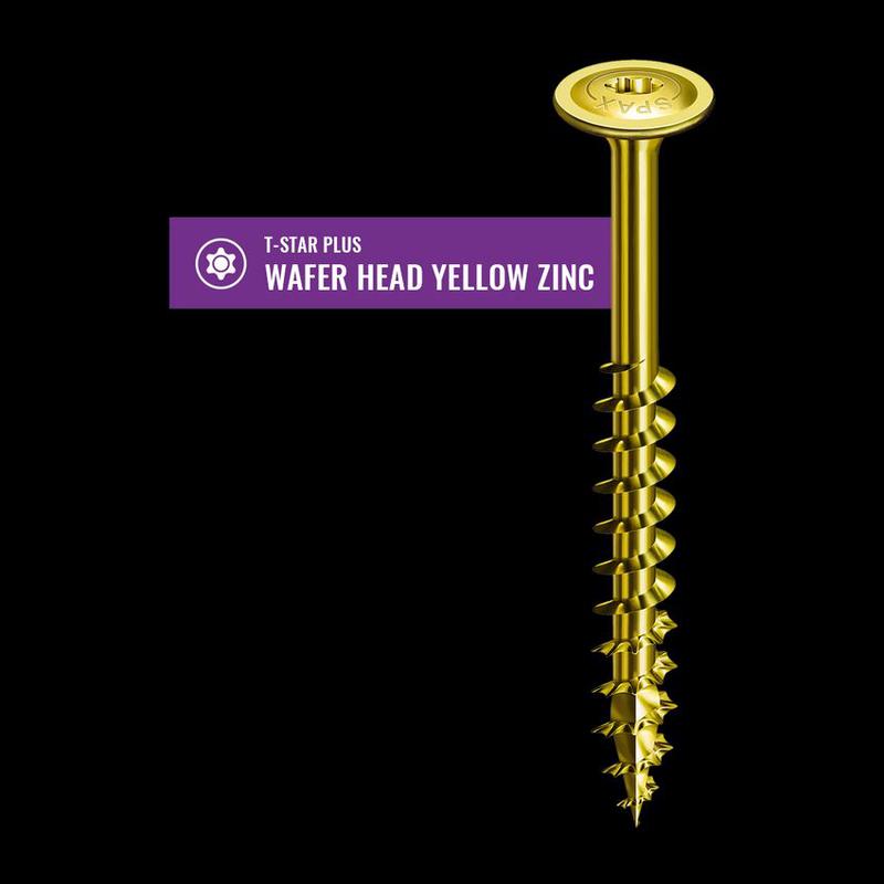 Spax T-Star Plus Wafer Head Yellow Zinc #8 x 2-1/2 in.