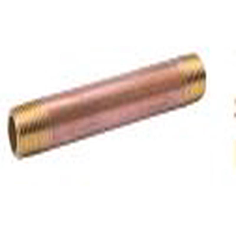 B & K Industries 1/2" Diameter Nipples Schedule 40 Red Brass 1/2" x 6"