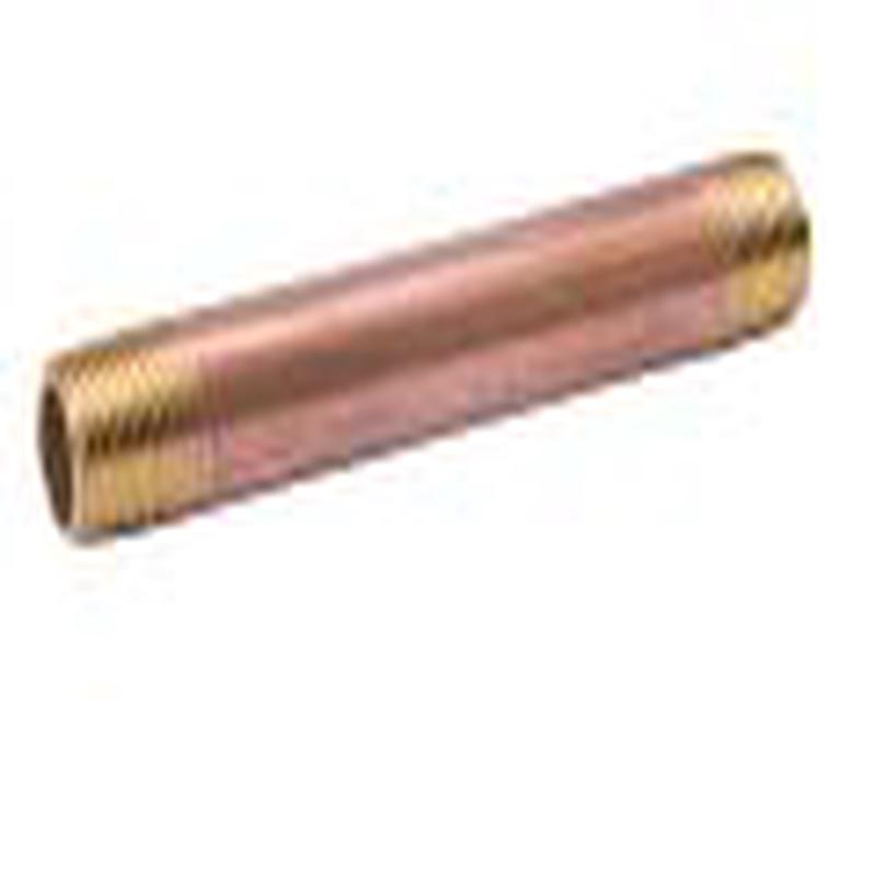 B & K Industries 1" Diameter Nipples Schedule 40 Red Brass 1" x 2"