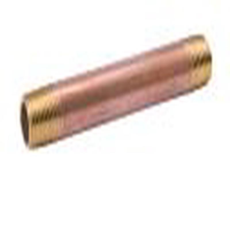 B & K Industries 3/8" Diameter Nipples Schedule 40 Red Brass 3/8" x 2"