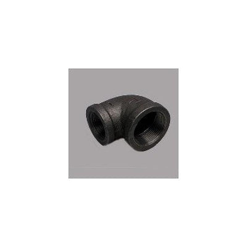 B & K Industries Black 90 Reducing Elbow 150# Malleable Iron Threaded Fittings 1-1/4" X 1"