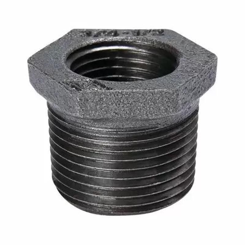 B & K Industries Black Hex Bushing 150# Malleable Iron Threaded Fittings 3" x 2 1/2"