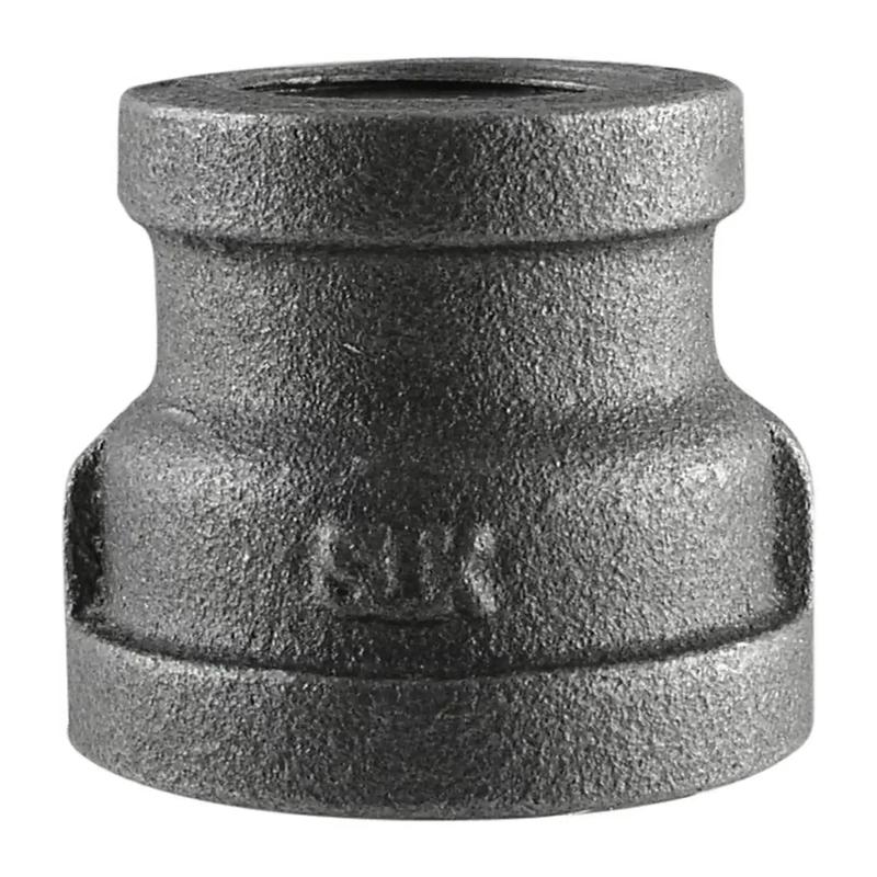 B & K Industries Black Reducing Coupling 150# Malleable Iron Threaded Fittings 1/4" x 1/8"