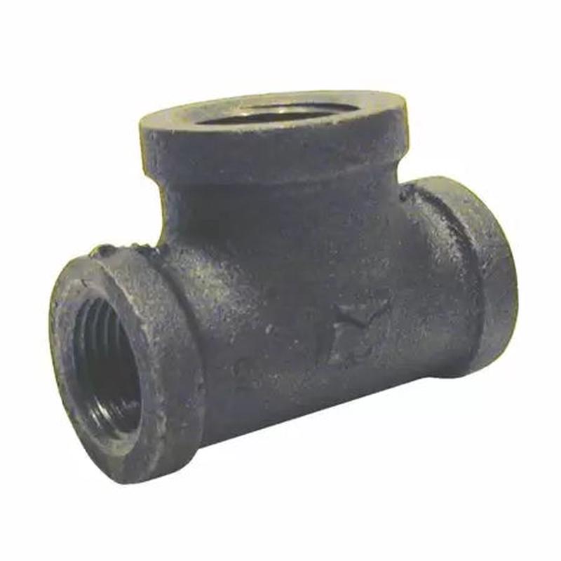 B & K Industries Black Tee 150# Malleable Iron Threaded Fittings 1/8"
