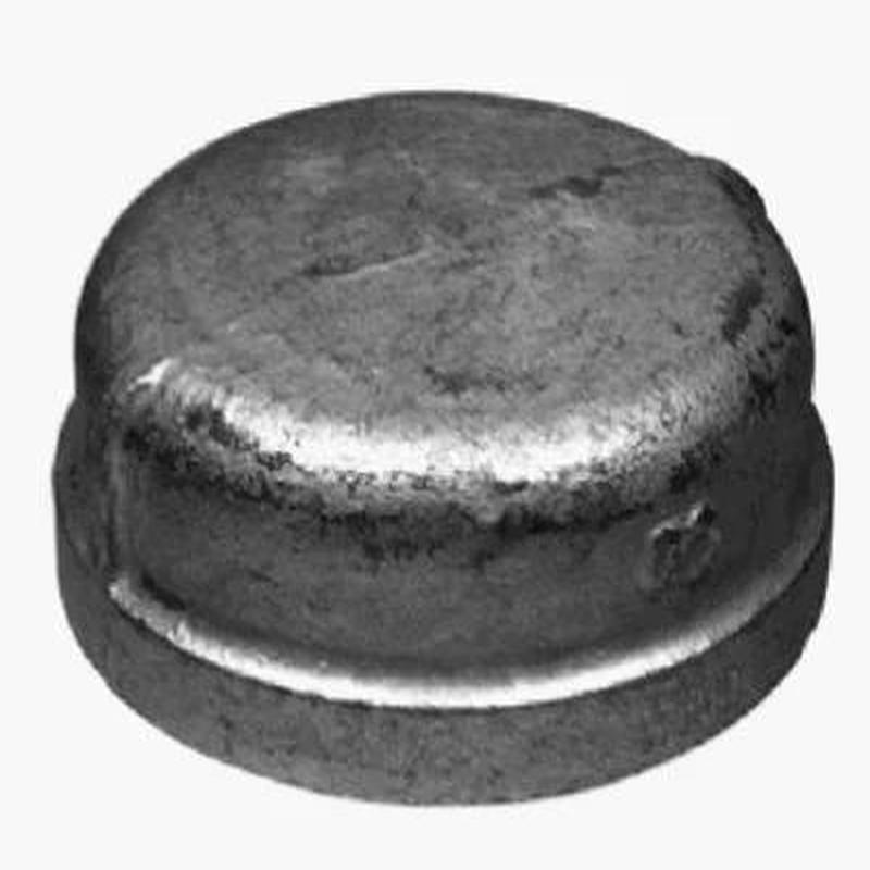 B & K Industries Galvanized Cap 150# Malleable Iron Threaded Fittings 2 1/2"