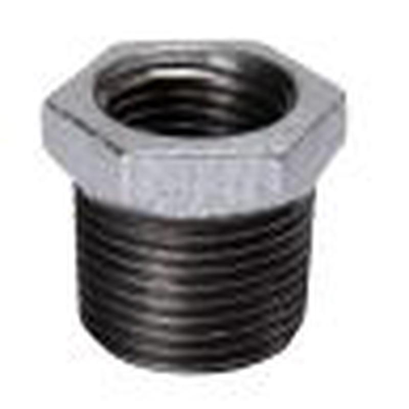 B & K Industries Galvanized Hex Bushing 150# Malleable Iron Threaded Fittings 2 1/2" x 1 1/4"