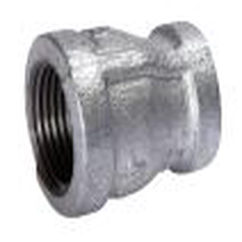 B & K Industries Galvanized Reducing Coupling 150# Malleable Iron Threaded Fittings 3/4" x 1/4"