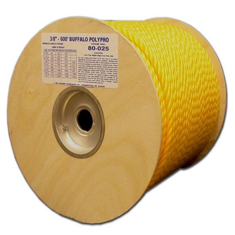 T.w Evans Cordage 1/4"-600' Buffalo Polypro Reel