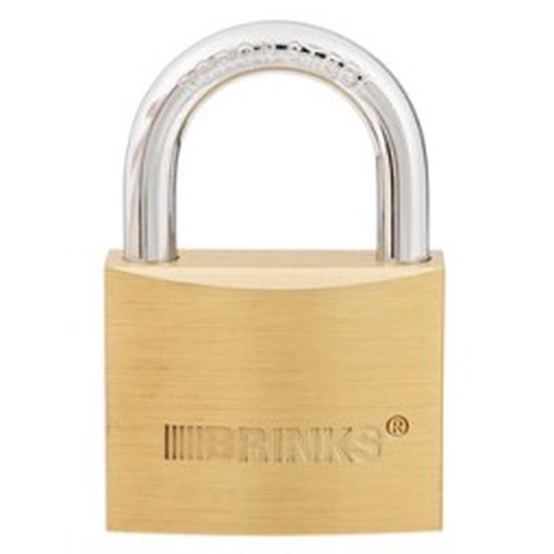 Brinks Commercial 50mm Commercial Solid Brass Keyed Padlock - Solid Brass Body with Boron Steel Shackle
