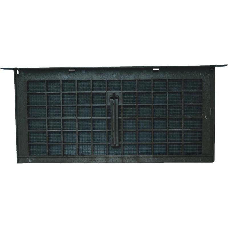 Witten PMD-1 8 In. x 16 In. Black Manual Foundation Ventilator with Damper and Lentil