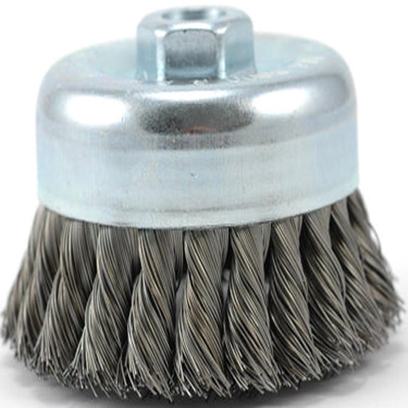 4  KNOTTED CARBON STEEL CUP BRUSH