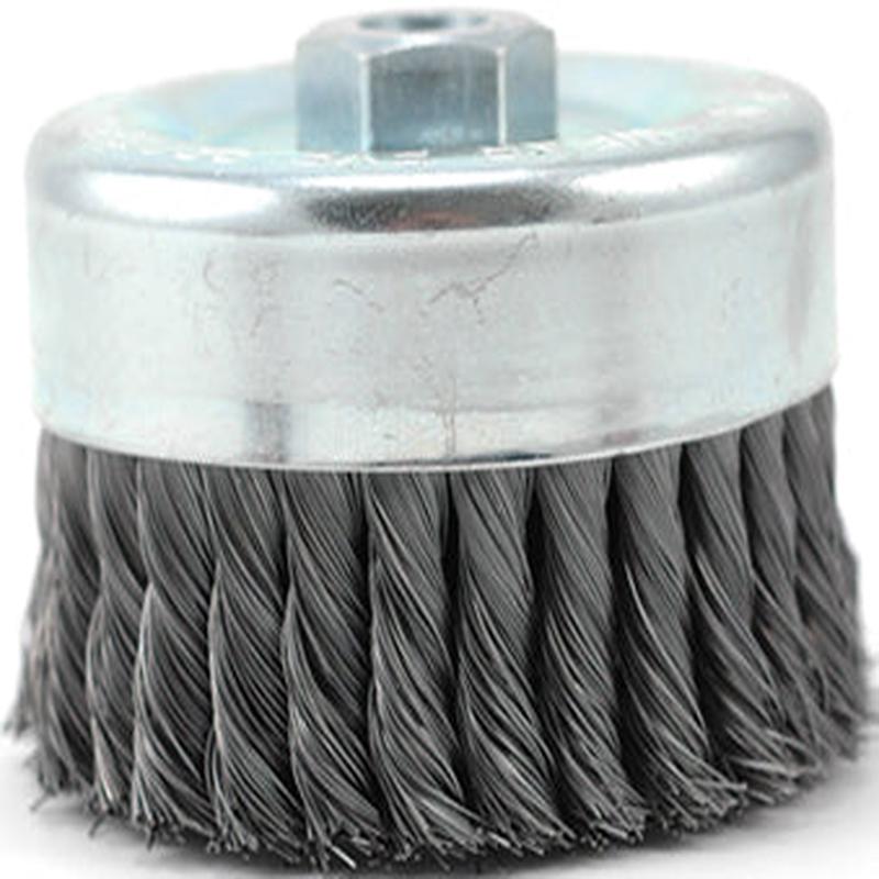 6  KNOTTED CARBON STEEL CUP BRUSH