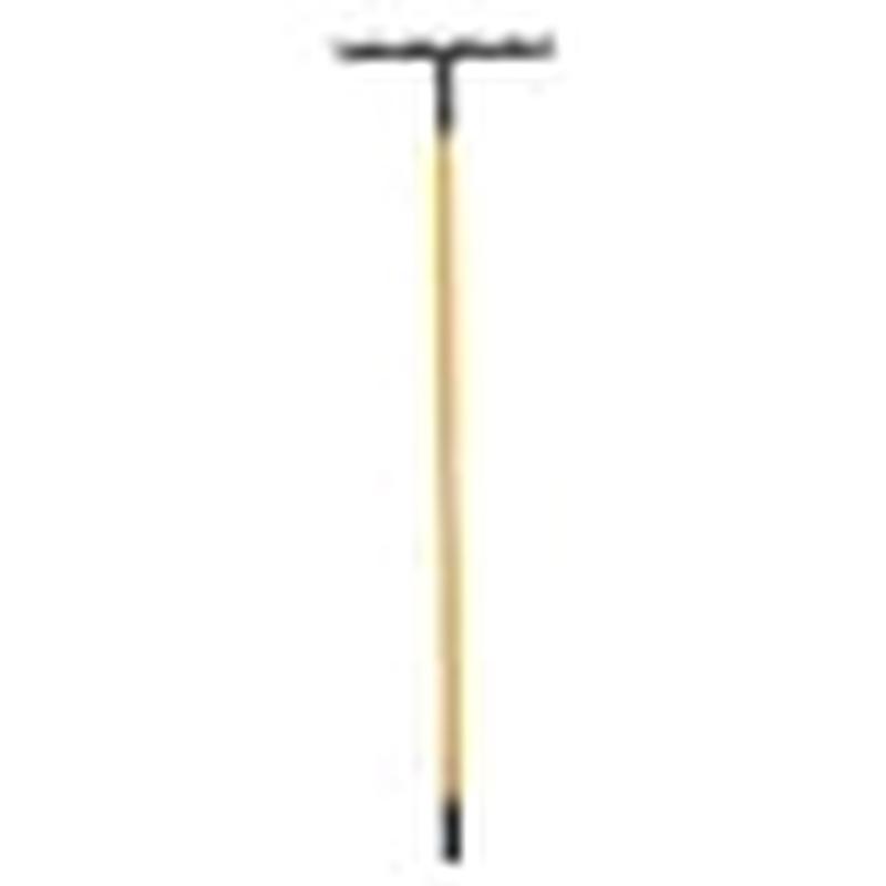 World & Main/Cranbury Garden Rake Level Head 14 Tines 60" Fiberglass Handle