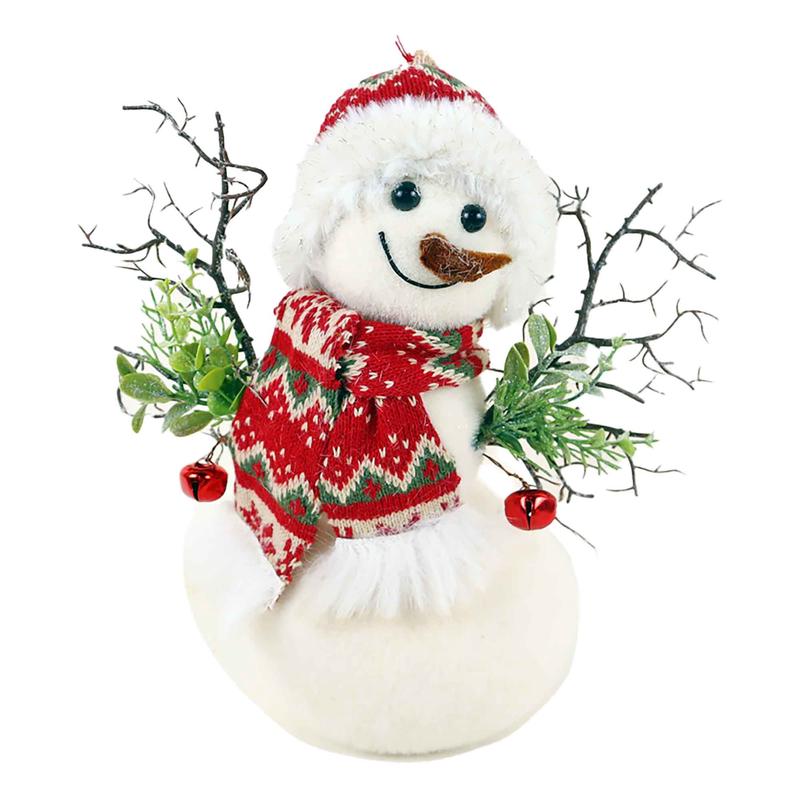 Bonhomme de neige nordique en peluche avec chapeau et charpe, 10,5"