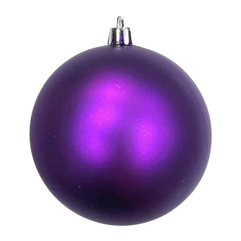 Boule de Nol violet fonc mat  suspendre, 3,5''