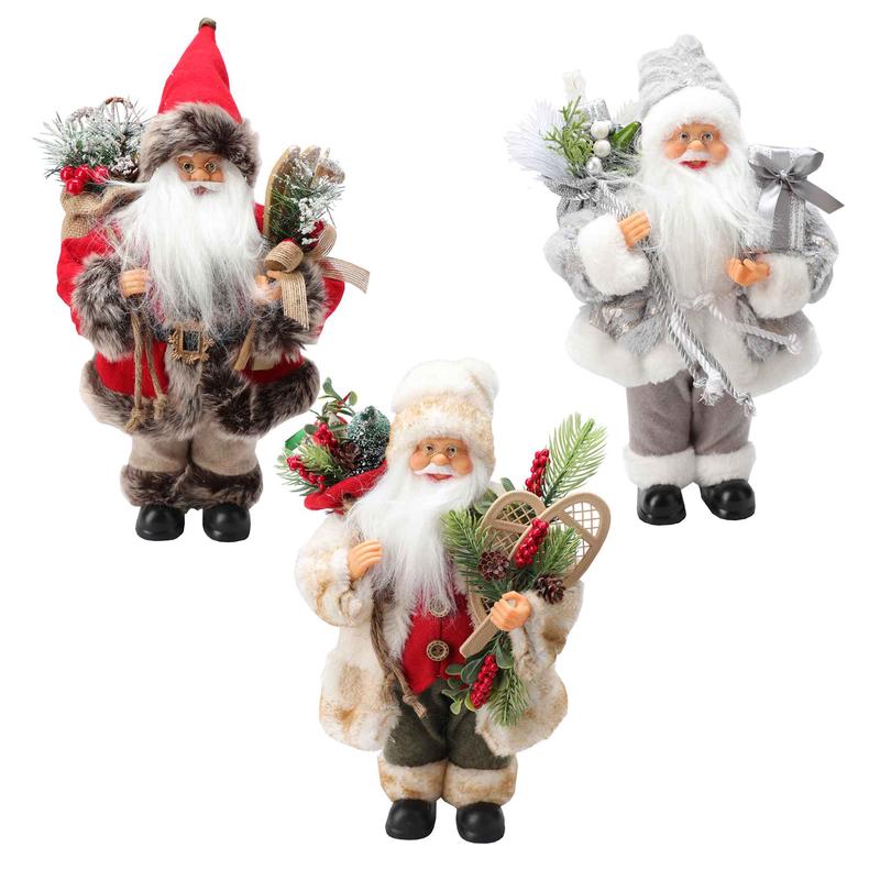 Pre Nol en tissus avec accessoires de Nol, 30 cm (choix entre 3 modles)