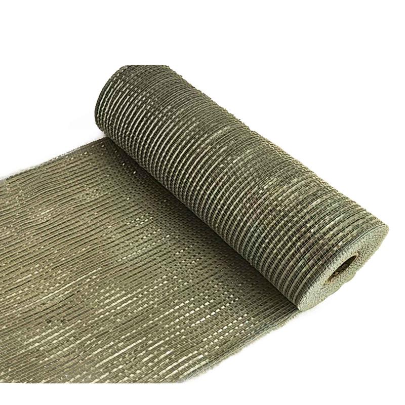 Ruban dcoratif lign en mailles brillantes de 10" x 10verges, vert mtallis et vert sauge