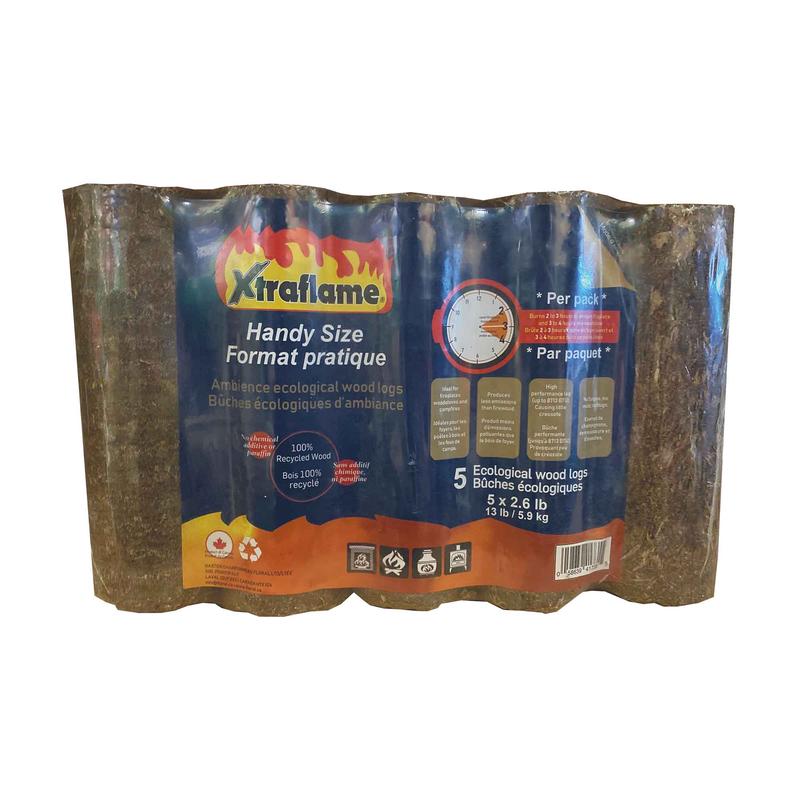 Bches cologiques Xtraflame au format pratique, 5 x 2,6 lb