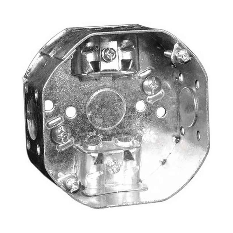 Bote lectrique octogonale de 4" avec vis de mise  terre surleves, 1-1/2" de profondeur (15po3)