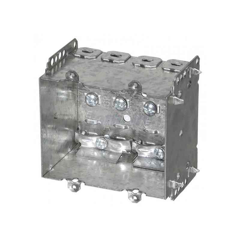 Bote lectrique rectangulaire regroupable pour (2) dispositifs avec vis de mise  terre surleves, 2,5'' de profondeur (25po3)