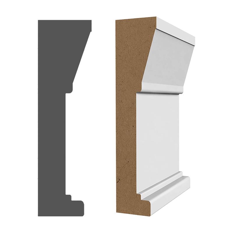 Architrave en MDF avec apprt blanc 1-1/2" x 5-1/2" x 8'