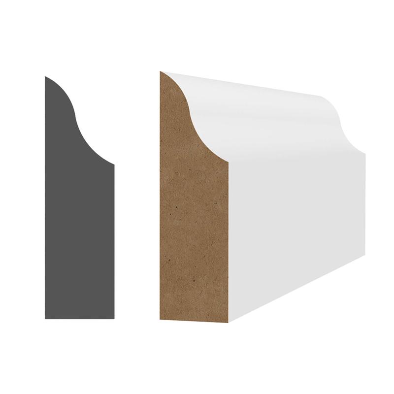 Arrt de porte en MDF avec apprt blanc 3/8" x 1-1/4" x 7'