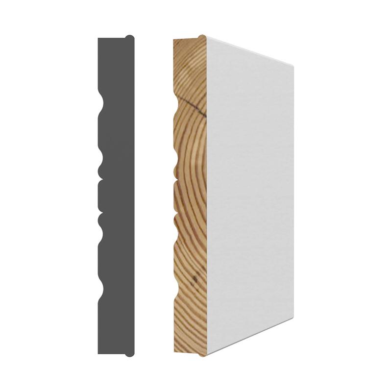 Bti de porte en pin joint avec apprt blanc 9/16'' x 4'-9/16'' x 81'-5/8''