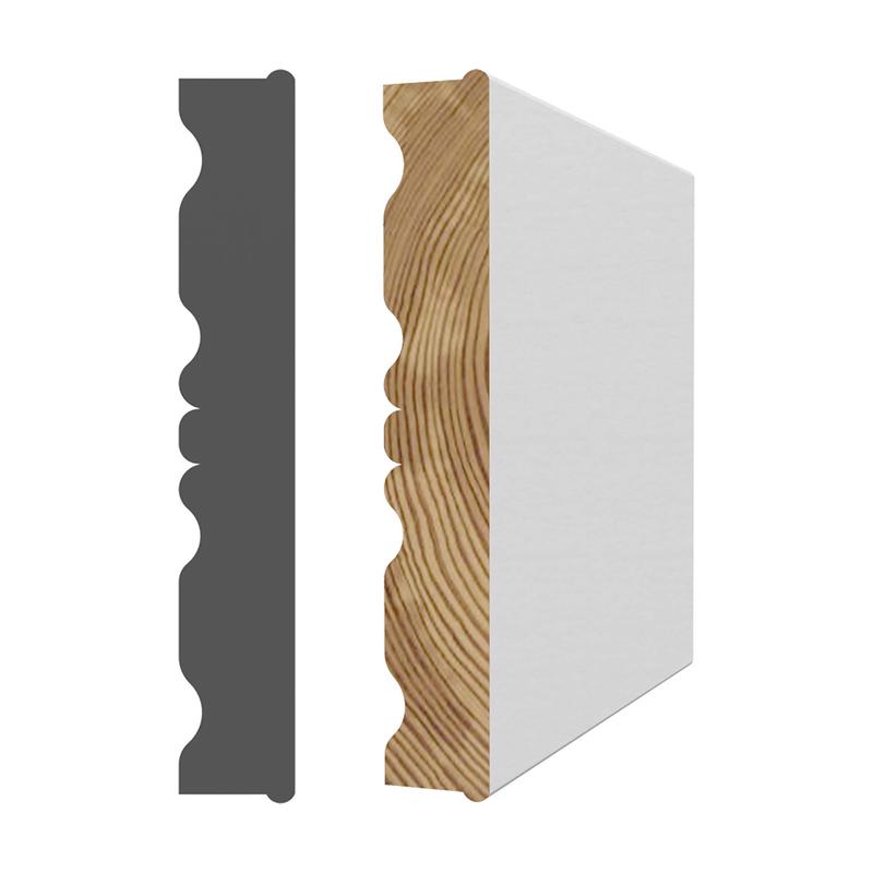 Bti de porte encoch - petit ourlet en pin joint avec apprt blanc 9/16'' x 3-9/16'' x 81-5/8''