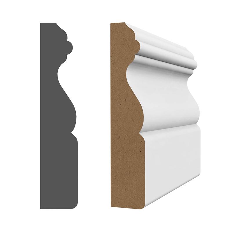 Cadrage en MDF avec apprt blanc  3/4'' x 3-1/2'' x 16'