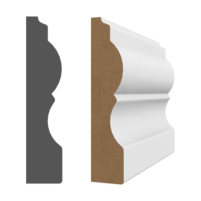 Cadrage en MDF avec apprt blanc 3/4'' x 3-1/4'' x 8'