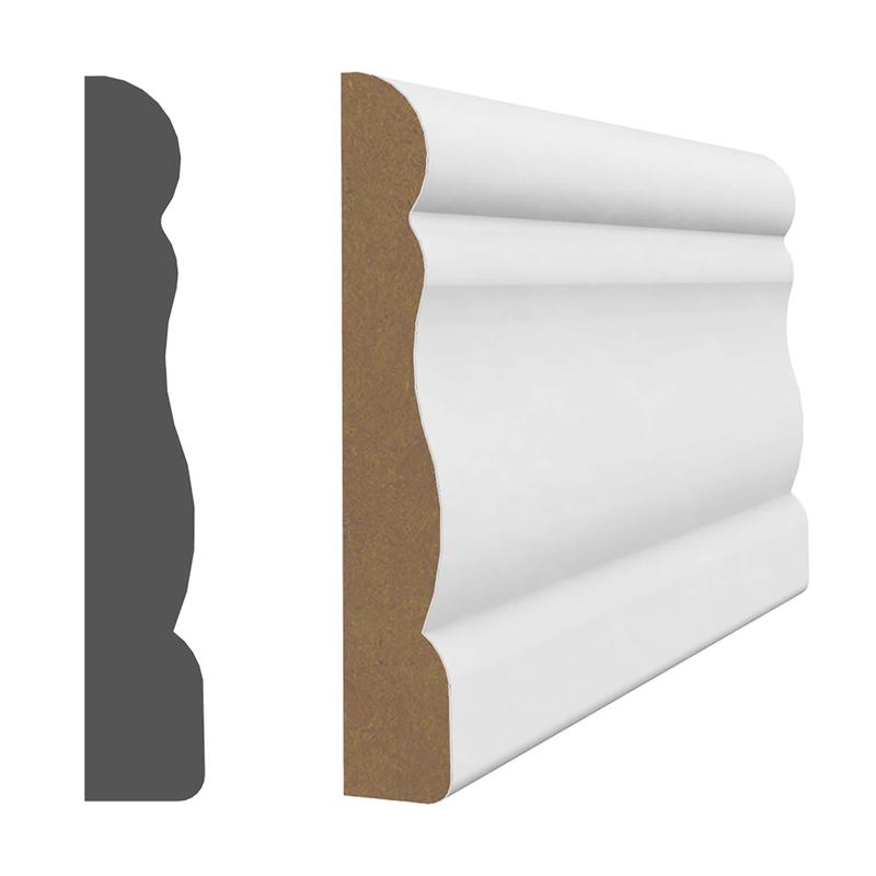 Cadrage en MDF avec apprt blanc  3/8'' x 2-1/8'' x 8'