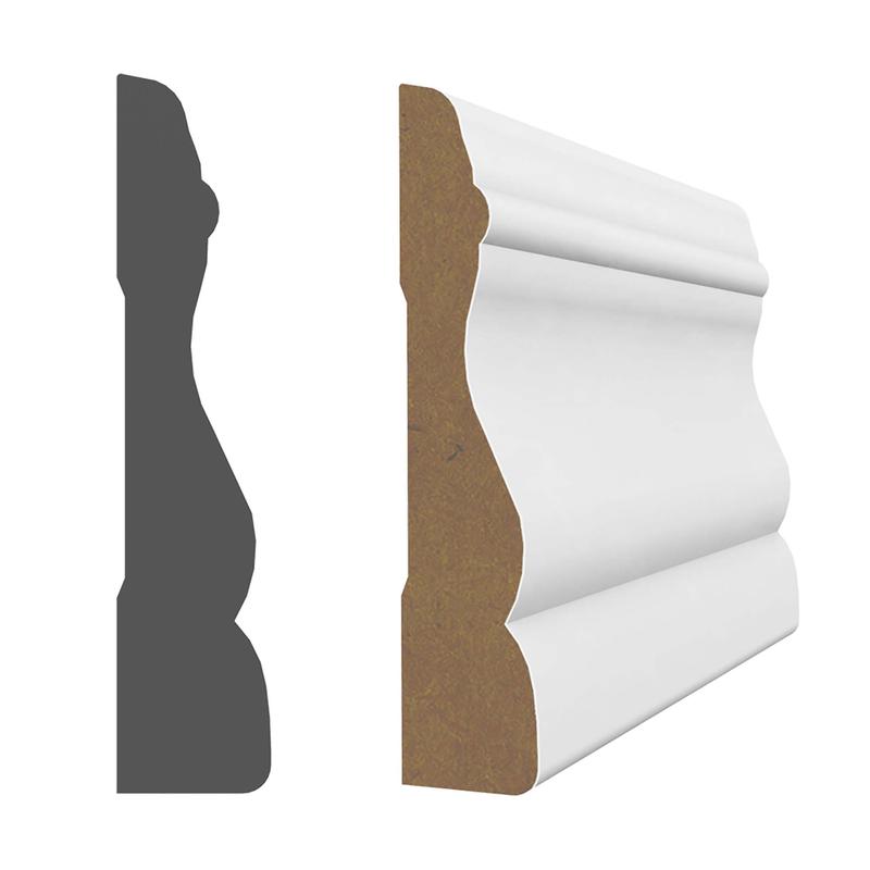 Cadrage en MDF avec apprt blanc 5/8'' x 2-3/4'' x 14'-3''