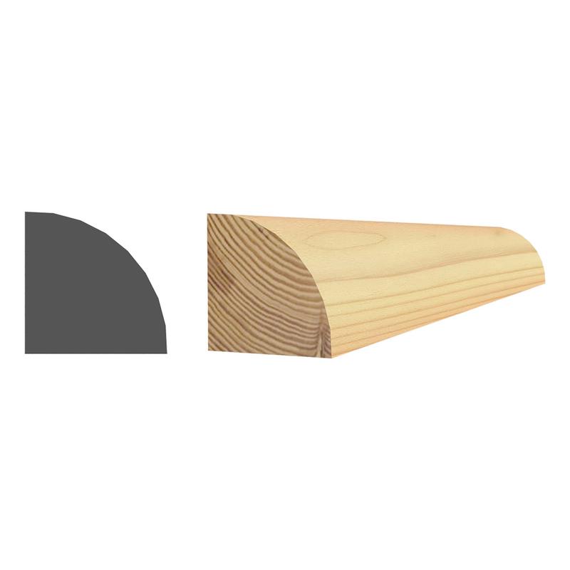 Quart-de-rond en pin joint 1/2'' x 1/2'' x 8'